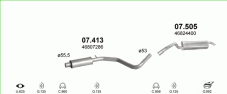 вихлопна система на FIAT STILO 1.9 D KOMBI 2002-2003 59kW