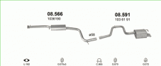 вихлопна система на FORD MONDEO 1.8 D HATCHBACK, SEDAN 1996-2000 66kW