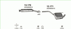 вихлопна система на MERCEDES C250 - W202 2.5 D SEDAN 1993-1996 83kW