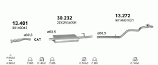 вихлопна система на MERCEDES SPRINTER 2.9 D BUS 1995-2000 75kW