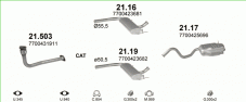 вихлопна система на RENAULT LAGUNA 1.9 D HATCHBACK, KOMBI 1997-1998 74kW