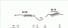 вихлопна система на SKODA FELICIA 1.3 HATCHBACK 1994-1996 43kW
