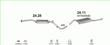 вихлопна система на SKODA FELICIA 1.3 KOMBI 1995-1996 40kW