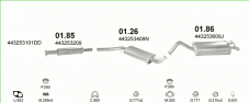 вихлопна система на AUDI 100 2.2 SEDAN, KOMBI 1985-1988 101kW