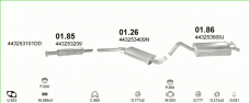 вихлопна система на AUDI 200 2.2 SEDAN, KOMBI 1984-1985 101kW