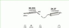 вихлопна система на SKODA OCTAVIA 1.9 D HATCHBACK, KOMBI 1997-2003 50kW