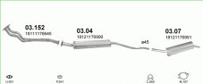 вихлопна система на BMW 3 E30 1.8 SEDAN 1982-1987 77kW