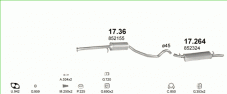 вихлопна система на OPEL VECTRA A 1.6 HATCHBACK 1988-1992 66kW