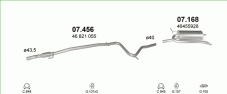 вихлопна система на FIAT PALIO 1.2 2001-2003 44kW