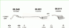 вихлопна система на FORD FOCUS 1.8 HATCHBACK 1998-2004 85kW