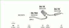 вихлопна система на CITROEN BX 1.9 LIFTBACK 1988-1994 70kW