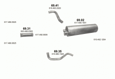 вихлопна система на MERCEDES 10-16 T 719/816/817/1222 L-S/1422 L-S-LS LS/ 1425 L- LS/1622/1622 L-S-LS/1625/1625 S-L-LS/1628 L/1733 L/2222 L/2225/2225 L/2228/2425/2425 L/2428 L Sam. skrzyniowy/Ciągnik siodłowy 