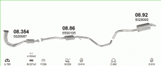 вихлопна система на FORD ORION 1.3 SEDAN 1990-1992 44kW