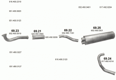 вихлопна система на MERCEDES 17-18 T 1717/1717 L-K-AK/1720-1720 L-S/1816 L/1820/1820 L-K-AK 