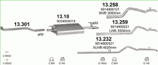 вихлопна система на MERCEDES SPRINTER 2.3 D BUS 1995-2000 58kW