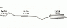 вихлопна система на PEUGEOT 307 1.4 KOMBI 2003-2008 66kW