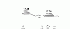 вихлопна система на OPEL ASTRA F 1.6 SEDAN 1992-1996 55kW