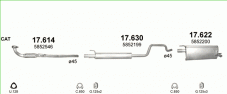вихлопна система на OPEL MERIVA A 1.6 2005-2010 77kW