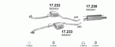 вихлопна система на OPEL OMEGA B 3.2 SEDAN 2001-2003 160kW