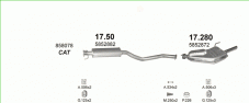 вихлопна система на OPEL VECTRA B 1.6 HATCHBACK, SEDAN, KOMBI 1995-1999 74kW