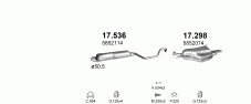вихлопна система на OPEL ZAFIRA A 2.2 VAN 2000-2005 107kW