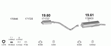 вихлопна система на PEUGEOT 306 1.4 SEDAN 1994-1997 48kW