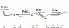 вихлопна система на VOLKSWAGEN JETTA II 1.3 SEDAN 1985-1991 44kW