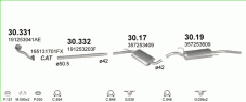 вихлопна система на VOLKSWAGEN PASSAT 1.6 SEDAN, KOMBI 1988-1990 53kW