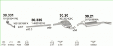 вихлопна система на VOLKSWAGEN PASSAT 1.8 SEDAN, KOMBI 1988-1991 66kW