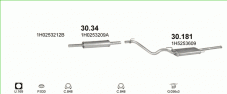 вихлопна система на VOLKSWAGEN VENTO 1.8 SEDAN 1991-1993 55kW