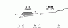 вихлопна система на MERCEDES SPRINTER 2.3 D BUS 1995-2000 58kW