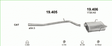 вихлопна система на PEUGEOT 406 1.9 D SEDAN 1995-1998 56kW