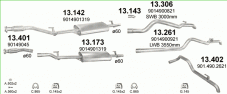 вихлопна система на MERCEDES SPRINTER 2.9 D BUS 1996-2000 75kW