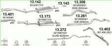 вихлопна система на MERCEDES SPRINTER 2.9 D BUS 1995-2000 90kW