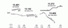 вихлопна система на MERCEDES SPRINTER 2.9 D BUS 1995-2000 75kW