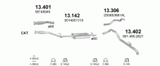 вихлопна система на MERCEDES SPRINTER 2.9 D BUS 1997-2000 75kW