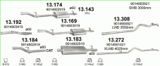 вихлопна система на MERCEDES SPRINTER 2.7 D CHASSIS CAB 2000-2006 115kW