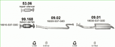вихлопна система на HONDA ACCORD 2.0 D SEDAN 1996-1998 77kW
