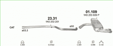 вихлопна система на AUDI A3 1.9 D HATCHBACK 2003-2006 77kW