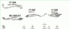 вихлопна система на OPEL ZAFIRA A 1.8 VAN 1999-2000 85kW